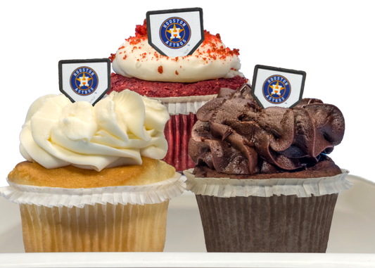 Astros Themed Cupcakes-EventCateringHouston.com
